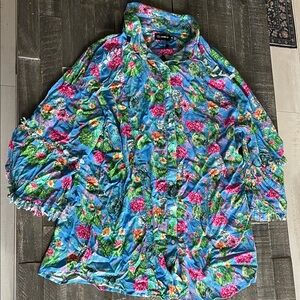 Marigold Kiss Cactus Button-Up Blouse